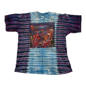 Vintage Santana Supernatural Tie Dye T Shirt Size XL 2000 Y2K Rare VTG